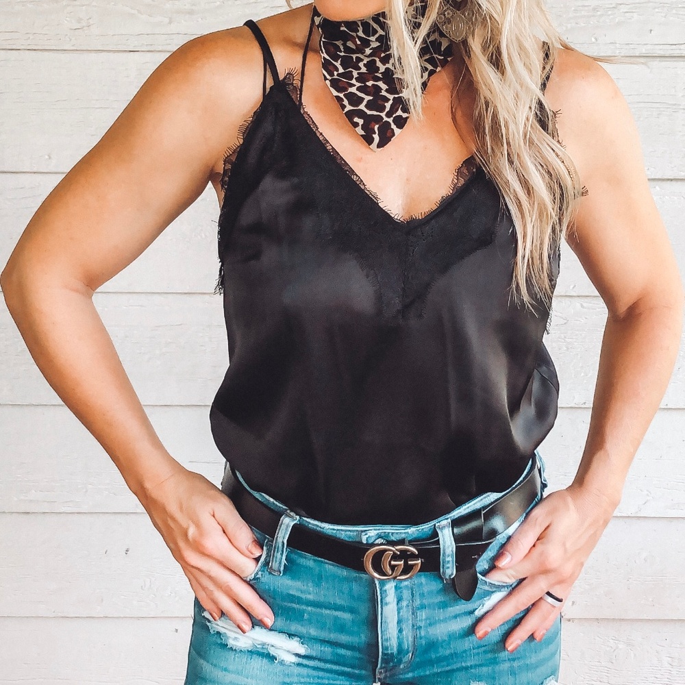 Black Satin Cami